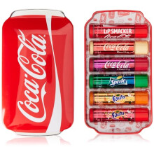 Lip Smacker Coca-Cola Collection, Gift Set 6 Coca-Cola & Sleep Mask, Fanta and Sprite Flavoured Lip Balms, Assorted Authentic Coca Cola-Flavoured Lip