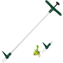 Effizienter Unkrautstecher zum Aufstellen, robuster Edelstahl, 99 cm langer Griff, kraftsparendes Design, entfernt Unkraut per Fußpedal für