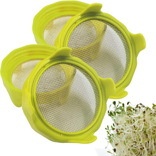 Κιτ καλλιέργειας Microgreens, καπάκια βλάστησης για βάζα Mason με φαρδύ στόμιο, ιδανικό