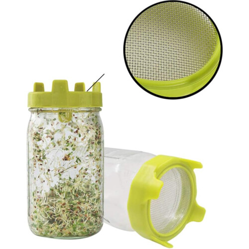 Κιτ καλλιέργειας Microgreens, καπάκια βλάστησης για βάζα Mason με φαρδύ στόμιο, ιδανικό 1
