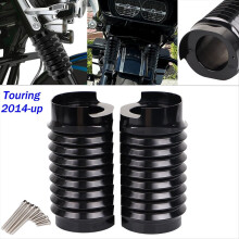 Gloss Black Fork Boot Slider Can Covers for Street Glide FLHX FLHXS 14-Up