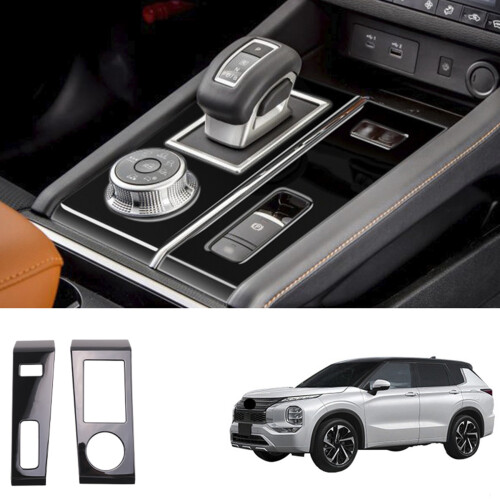 Black Console Gear Shift Panel Trim Cover Frame Decor Sticker for 2022 2023 RHD 1