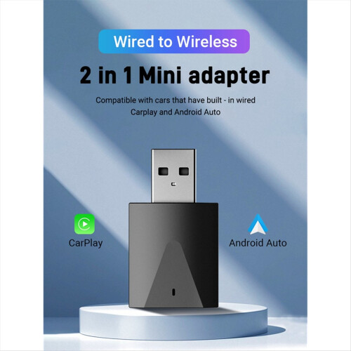 Wireless CarPlay and Android Auto Adapter OTA Updates Plug&Play Mini Box Bluetooth/WiFi Connection 2