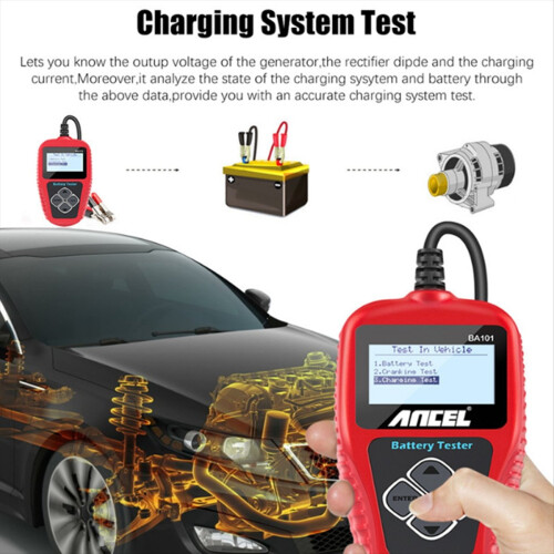 BA101 12V Car Battery Tester Analyzer Automotive Load 100-2000CCA Charging Circuit load Diagnostic Tools 1