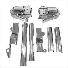 Chrome Metal Swing Arm Covers W/ Phantom Axle Kit for Fat Boy Softail Springer 00-07 Swingarm Tube