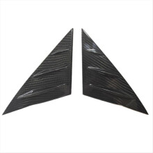 Real Carbon Fiber Car Front A-Pillar Triangle Trim Cover Wind Deflectors for Model 3 2023 Interior Accessories