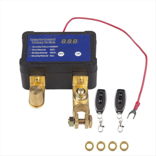 12/24V 240A Remote Battery Disconnect Switch Voltage Display Car with 2 for Auto