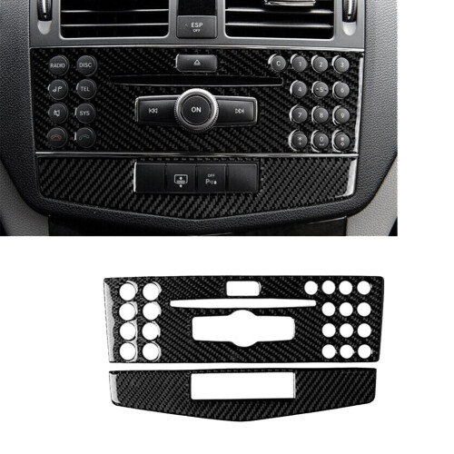 Carbon Fiber Console CD Panel Trim for - C Class W204 2007-2010 1