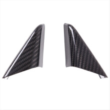 Real Carbon Fiber Car A PillarTriangle Cover for 718 911 2012-2019 Decorative Gloss Black