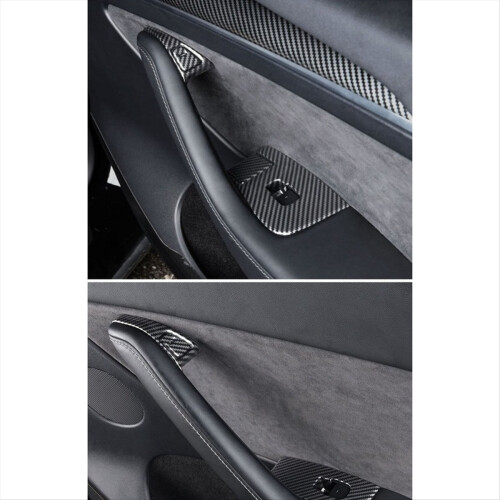 14 PCS Set Glass Lift Panel Button Decorative Stickers for Model 3 Y Interior Modification 1