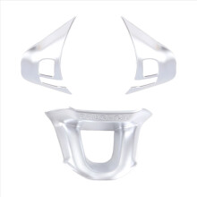 3Pcs/Set Car Steering Wheel Decoration Cover Trim Sticker Fit for 2008 208 2014-2018 Matte Silver