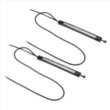 Flexible Switchback Dual-Color White & Amber Motorcycle LED Fork Turn Signal DRL Daytime Running Light Waterproof