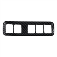 for Navara NP300 2016-2021 Carbon Fibre Car Headlight Switch Button Cover Trim Decorative Frame Accessories