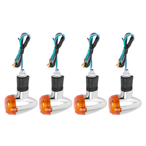 4PCs Motorcycle Turn Signals Amber Lights LED Indicator for 2