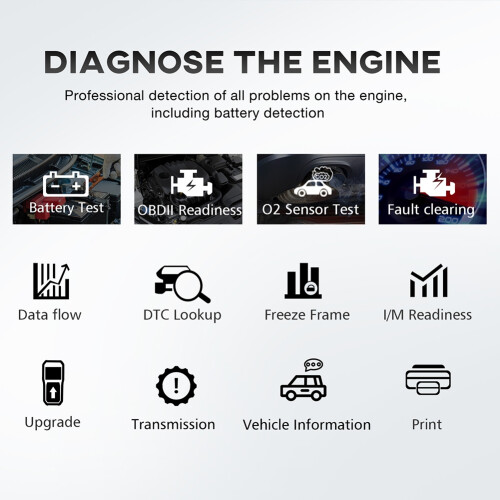 KW818 OBD2 Scanner 12V Car Diagnostic Instrument Engine Tool 2
