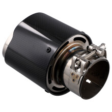 Car Bright Carbon Fiber Exhaust Tip 60-101MM Universal Pipe Modification Tail Throat Clip-on