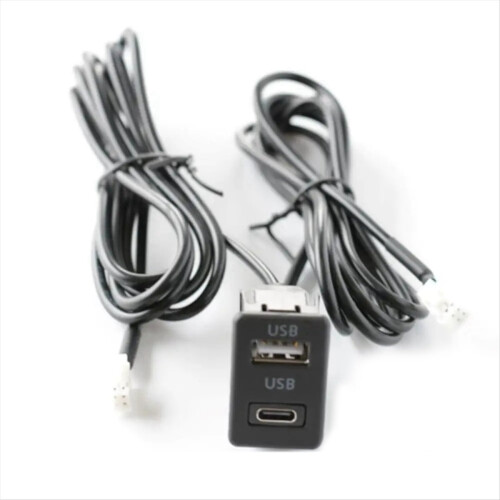 Car Dash Mount USB+TYPE-C Port Panel Interface Extension Cable Adapter Dashboard Vehicle Navigation USB Socket