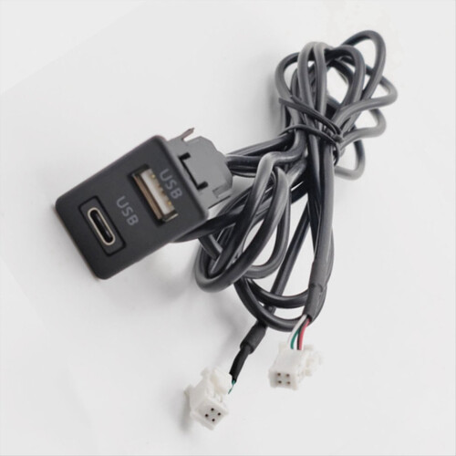 Car Dash Mount USB+TYPE-C Port Panel Interface Extension Cable Adapter Dashboard Vehicle Navigation USB Socket 1