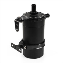 Car Breathable Oil Catch Can Kit Resevoir Tank with Filter Plate for Modification Black