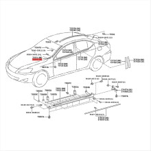 1Pair Windshield Pillar Molding with Clips Kit for is IS200D IS250 IS300 IS350 2006-2013 75552-53020 75551-53020