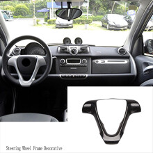 Carbon Fiber Car Steering Wheel Frame Decorative Sticker Accessories for Smart Fortwo 451 2009-2014