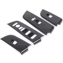 Window Lift Switch Panel Cover Trim for Pilot 2023 2024 LHD Accessories ABS Carbon Fiber