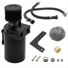 Car Breather Oil Pot Kit with Air Fiter Separator for 19-20 Black