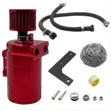 Car Breather Oil Pot Kit with Air Fiter Separator for 19-20 Red