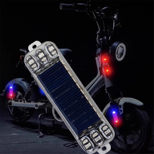 Motorcycle Solar Warning Light Car Rear Collision Prevention Strobe Night LED Tail Flashing 2
