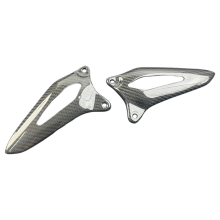 Carbon Fiber Motorcycle Accessories Heel Plates Guards Footrests for Speed Triple 1200RS 1200RR 2021-2024