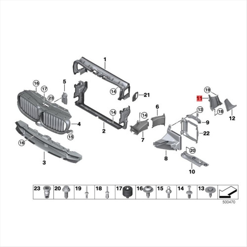 Car Front Side Inner Air Duct for 7 Series G11 G12 2015-2019 Internal Channel Panel 51747347375 Left 2