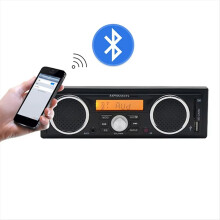 1 Din Car Radio MP3 Bluetooth Hands-Free Call Stereo Built-in with 2 Speakers Supports FM USB AUX
