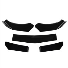 5Pcs Car Universal Front Lip Chin Bumper Splitter Spoiler Stepped Design Modified Parts