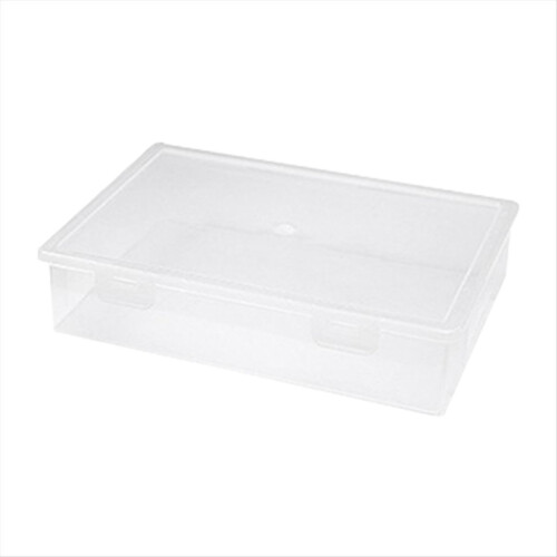Plastic File Organizer Transparent Square Storage Box A4 M