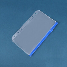 12Pcs A6 6-Hole Binder Pocket Waterproof PVC Budget Envelopes Zipper Pouches for Notebook Planner Journey Binders