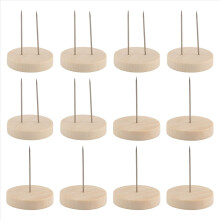 12pcs Crochet Doll Stand Felt Animal Toy Wooden Base Support Action Figure