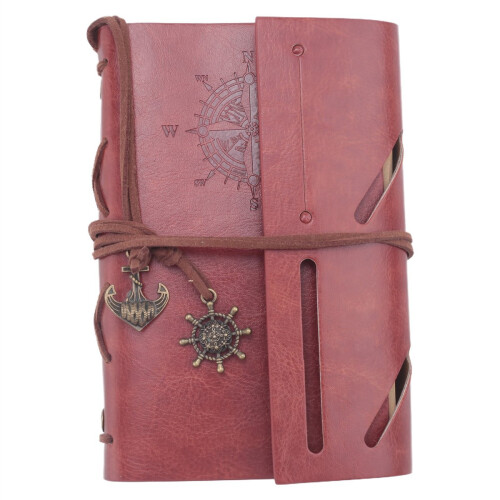 Retro Personality Journal Notepads Ring Binder Diary Notebook Light brown S 1