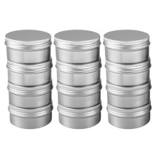 12 Pack 80Ml Tins Containers Tea Aluminum Box Lip Balm Storage Jar With Screw Cap For