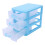 Mini translucent Drawer type plastic Storage Box（Blue 3 Layers） 9