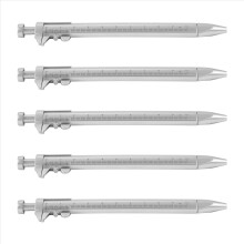 5Pcs Multifunction 1.0mm Gel Ink Pen Vernier Caliper Roller Ball Stationery Ball-Point Pens Blue