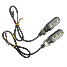 2PCS Motorcycle Turn Signals 3LED Blinkers Indicators Amber Lamp Handlebar Light for Motorbike Scooter