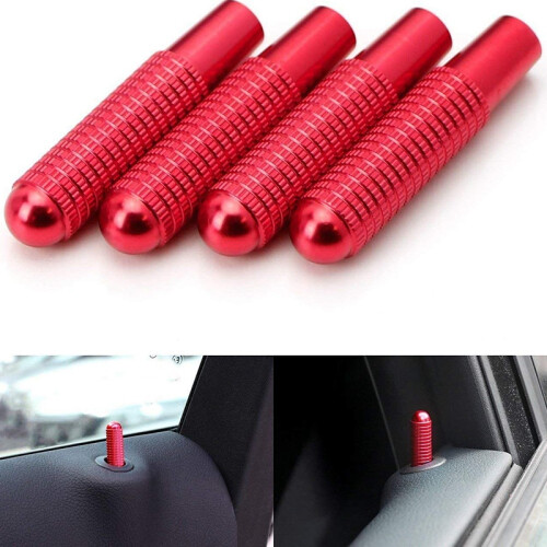 4Pcs Red Aluminum Bolt-On Replace Door Lock Knobs for CLA GLA Class (W117 C117 X156) 2