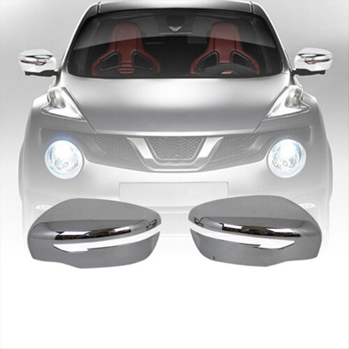 1Pair Silver Rearview Mirror Cover Decorative Protective for JUKE 2016-2018 2