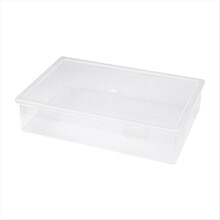 Plastic File Organizer Transparent Square Storage Box A4 L