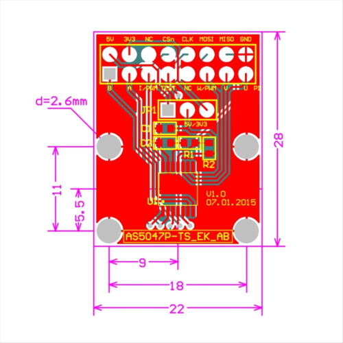 AS5047P Encoder Adapter Board SimpleFOC Doggo Magnetic SPI ABI Pulse Width Modulation 2