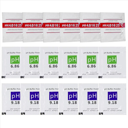 18 Pack PH Meter Buffer Solution Powder 6.86/4.00/9.18, Calibration Packets for Precise
