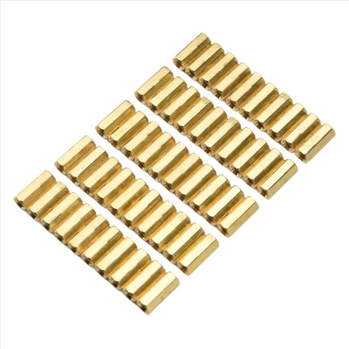 12mm Long Metal Hexagonal M3 Female Thread PCB Standoff Spacers 50 Pcs