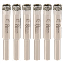 6 Pcs 8mm Diamond Core Drill Bits Ceramic Tile Glass Hole Saw