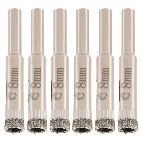 6 Pcs 8mm Diamond Core Drill Bits Ceramic Tile Glass Hole Saw 2