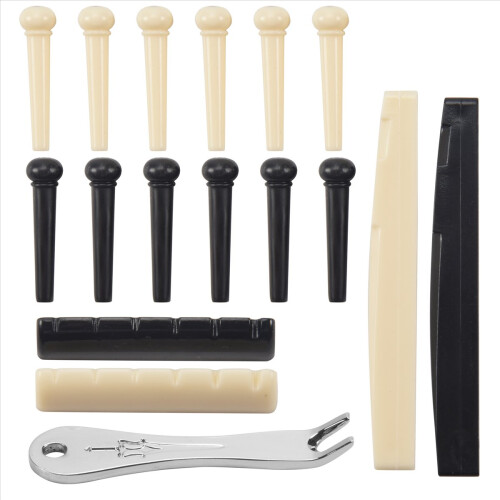 Guitar Bridge Pins Puller Pulling Remover Extractor Tool with 2 Pack Saddle Nut and 12 2
